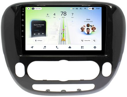 Магнитола для KIA Soul 2 2014-2019 (кондиционер, рамка глянцевая) - Teyes CC4L монитор 9" IPS на Android 14, Snapdragon 662, CarPlay, 4G SIM-слот