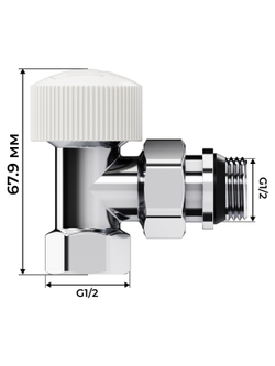Набор термостатический угловой Royal Thermo Design 1/2"М30х1,5 (Хром)