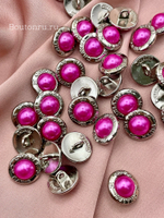 Пуговицы Шан. Жемчуг серебро фуксия (скидка)