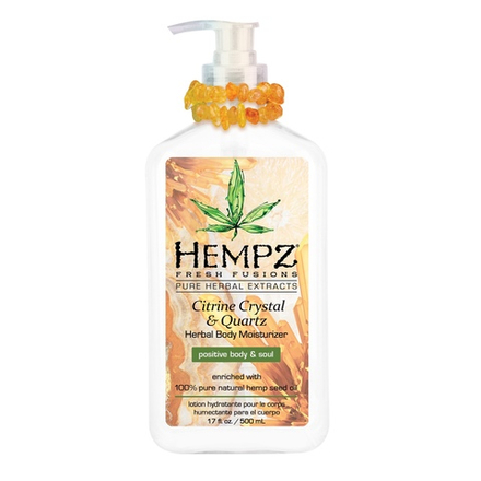 HEMPZ Молочко для тела увлажняющее с мерцающим эффектом Желтый Кварц 500ml/ Citrine Crystal & Quartz Herbal Body Moisturizer