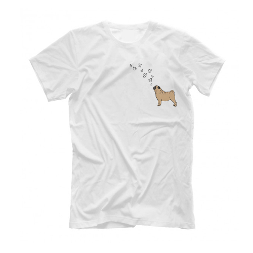 Футболка "Мопс и бабочки"