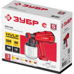 Краскопульт электрический ЗУБР, HVLP, 0.8л, вязкость краски 60 DIN/сек, сопло 1.8мм, 350Вт