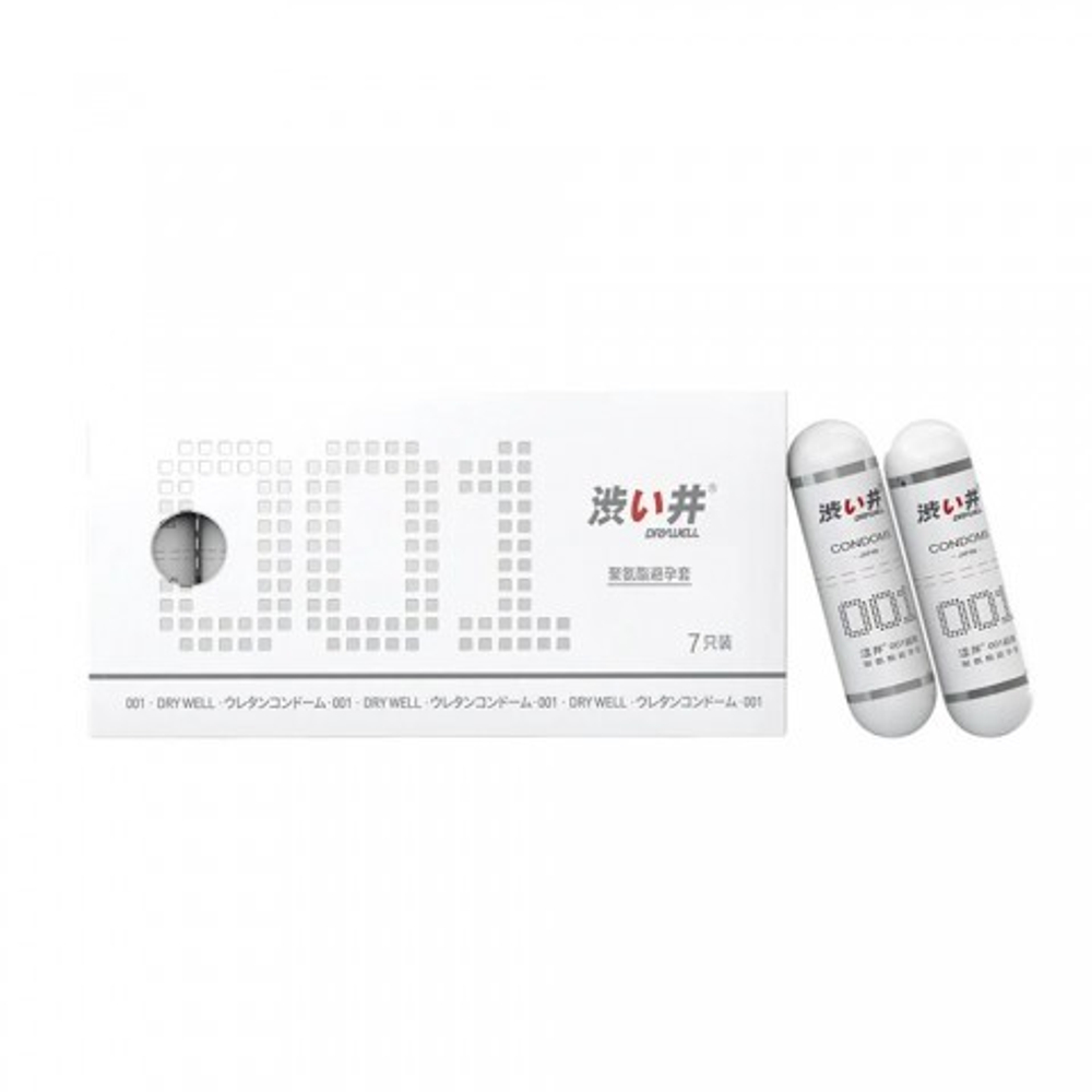 Презервативы DryWell в капсуле, ультратонкие 0,01 мм, полиуретановые (гипоаллергенные) 1 шт.