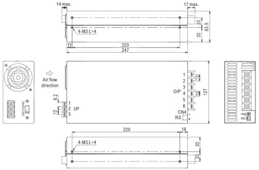 Преобразователь AC-DC сетевой Mean Well SE-600-15