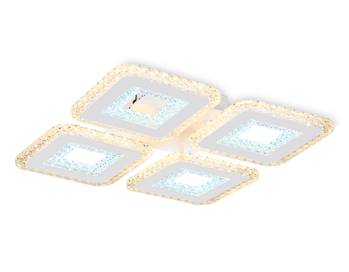 Светильник потолочный светодиодный с пультом FA4004/4 WH белый 100W 3000K+6400K/4200K/6400K+3000K 395*395*85 (ПДУ ИК)