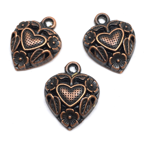 Подвеска для украшений "Сердце" 18х15 мм, под медь