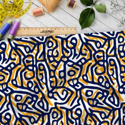 Ткань премиум атлас колоритные линии