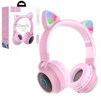 Полноразмерные Bluetooth наушники HOCO W27 Cat ear (розовый)