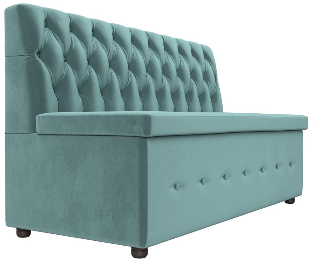 Диван кухонный прямой Вента, Бирюзовый, Велюр, 108761