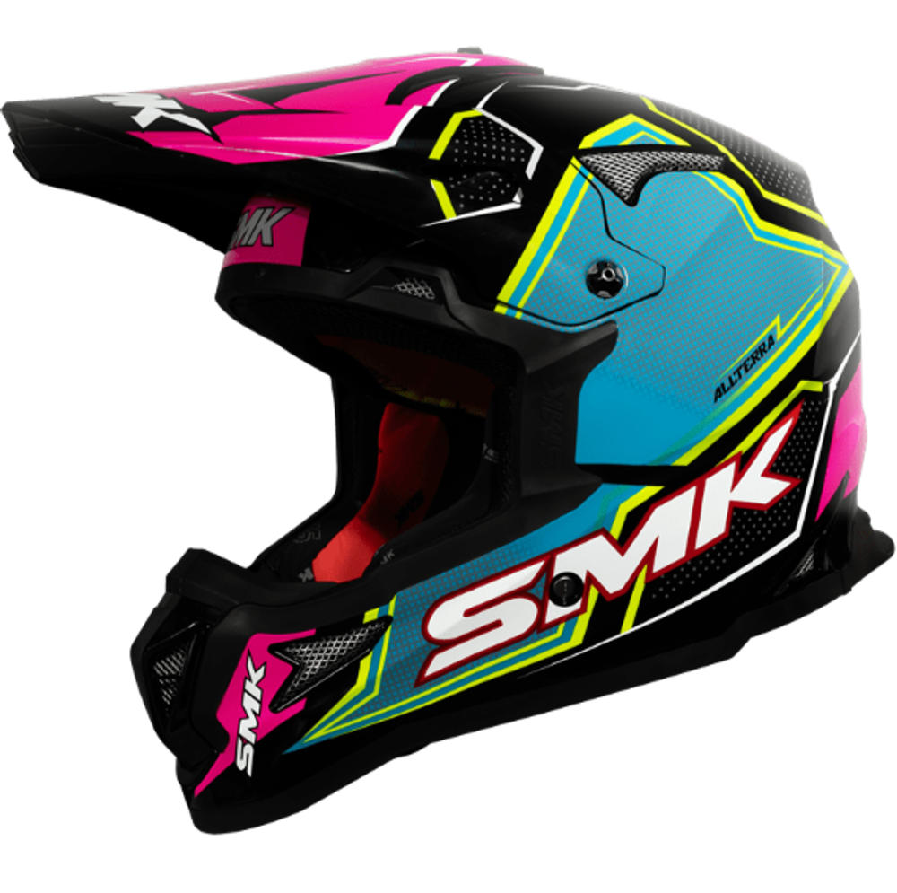 Шлем SMK ALLTERRA MAVERIX, цвет розовый/голубой/желтый (M)