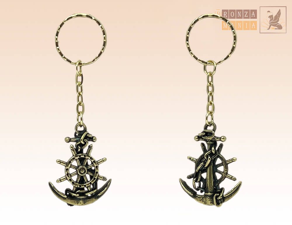 брелок Якорь со штурвалом и цепью