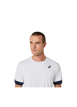 ASICS, MEN COURT SS TOP, CPS , BRILLIANT WHITE/MIDNIGHT, MEN, XL