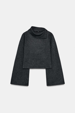 ZARA МЯГКИЙ СВИТЕР, АНТРАЦИТОВО-СЕРЫЙ