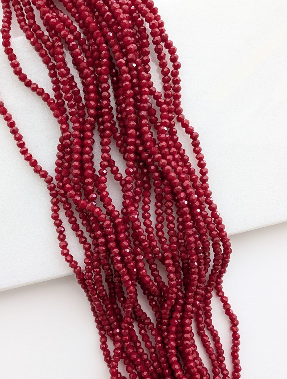 Бусины стеклянные рондель 3мм