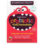 American Health, KidChewables, пробиотик для детей, натуральный вкус клубники и ванили, 5 млрд живых культур, 30 жевательных таблеток