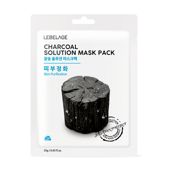 Маска для лица тканевая Lebelage Charcoal Solution Mask Pack Древесный уголь  25 г