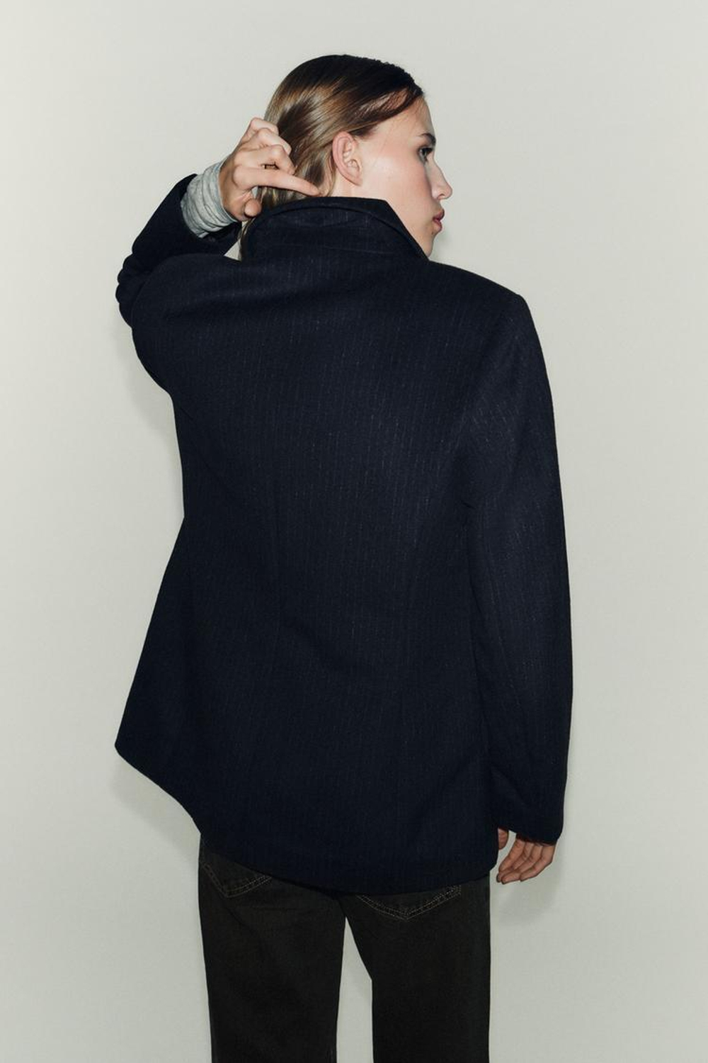 ZARA БЛЕЙЗЕР ИЗ ШЕРСТИ В ТОНКУЮ ПОЛОСКУ, ПОЛОСКИ