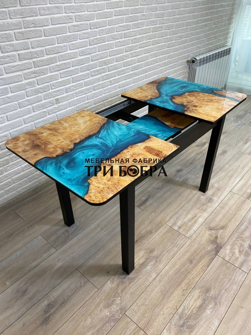 Стол стеклянный раздвижной "Река"