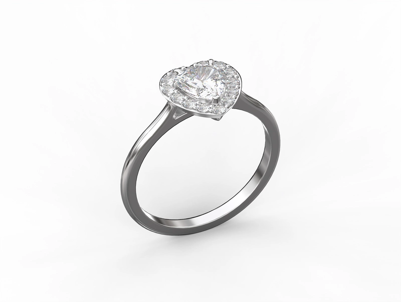 Кольцо Любовь с Бриллиантом в Огранке Сердце