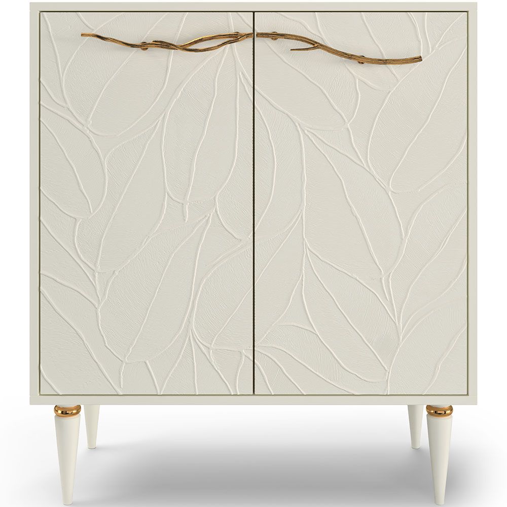 Комод Арт Колор leaves Классик Голд с 2 полками Кремовый Белый