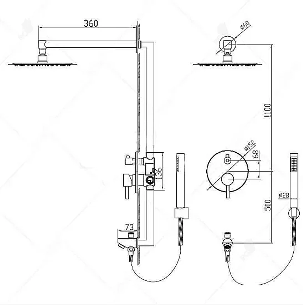 Душевая система RGW Shower Panels SP-52-1B 511408521-04 черная