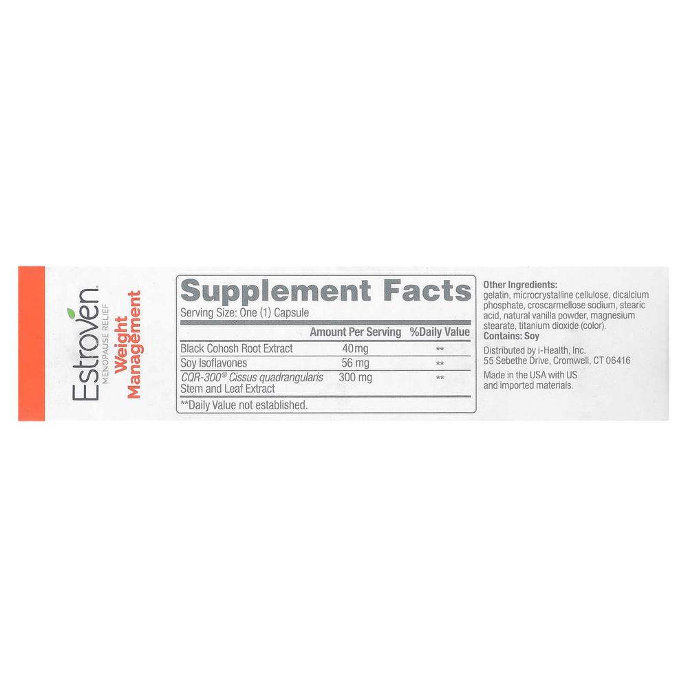 Estroven, средство для облегчения менопаузы и контроля веса, 30 капсул для ежедневного приема