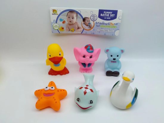 Пищалки для купания животные в пакете 6шт