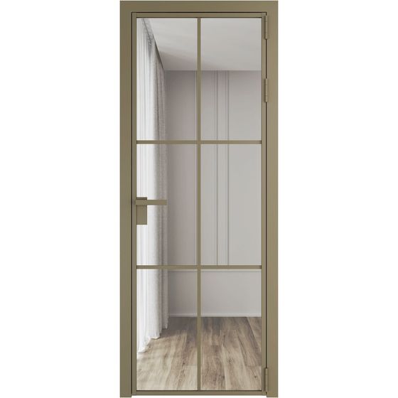 Алюминиевая дверь 4AG шампань остеклённая