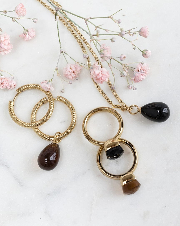 Кольцо Qudo FIRENZE 19 (G) Smoked Topaz 107001/40-5108 19 размер 19