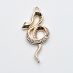 Подвеска Змея, цвет золото, фианиты, размер 27*12 мм, цена за 1 шт