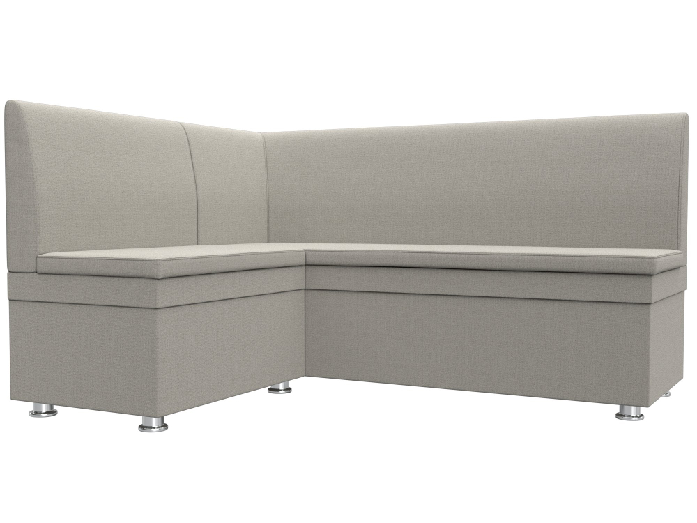 Диван кухонный угловой Уют левый угол, Амур 02 бежевый, Рогожка, 124130L