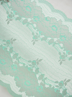 Эластичное кружево ментоловое ширина 24 см ОТРЕЗ 1,5 м