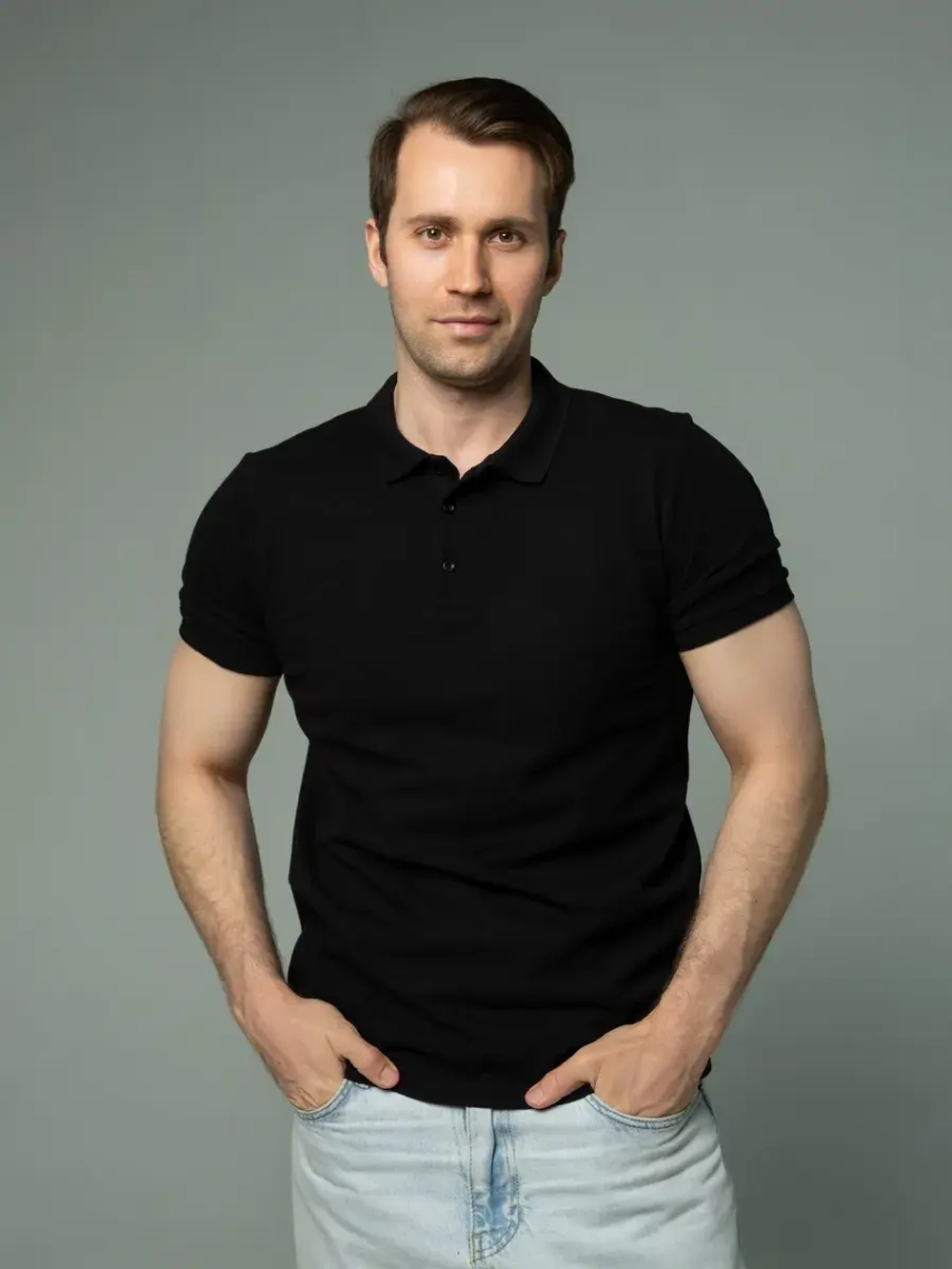 Футболка поло с коротким рукавом хлопок