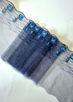 Вышивка на сетке синяя правая К569