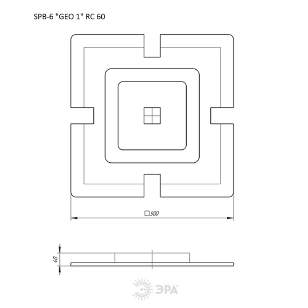 Светильник потолочный светодиодный ЭРА GEO с ДУ SPB-6 GEO-1 RC 60 60Вт 3000-6500К | Светильники SPB-6 с ДУ