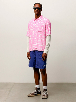 Рубашка Stussy Floral Hawaiian Pink
