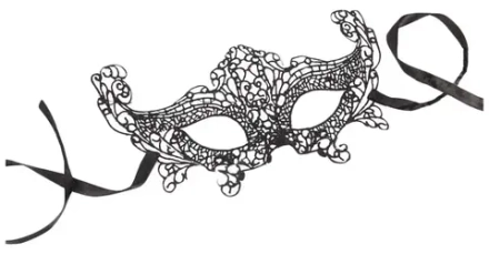 Черная ажурная текстильная маска Амели