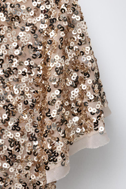 ZARA ПЛАТЬЕ С ПАЙЕТКАМИ, ЗОЛОТИСТЫЙ