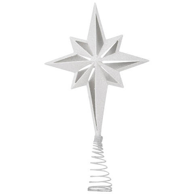 Елочная игрушка (украшение) ВЕРХУШКА РОЖДЕСТВЕНСКАЯ ЗВЕЗДА 25*14,5 см (цвет серебряный)
