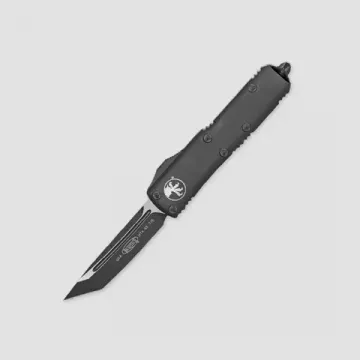 Автоматический нож Microtech MT_233-1T UTX-85 T/E, черн. алюм. рук-ть, черн. клинок