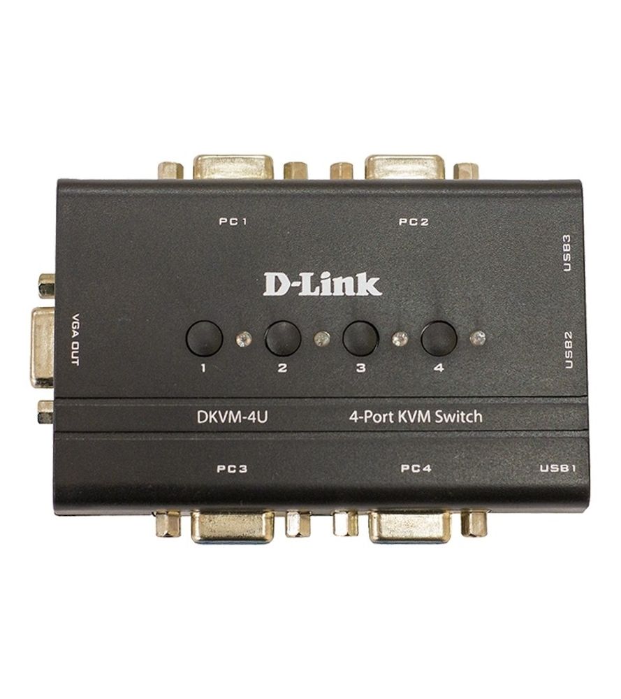 D-Link DKVM-4U/C2A 4-портовый KVM-переключатель с портами VGA и USB