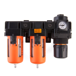 WDK-70730 Блок подготовки воздуха 3/8" двухступенчатый с влагомаслоотделителем, регулятором и маноме