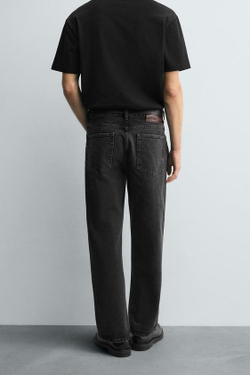 ZARA ДЖИНСЫ ПРЯМОГО КРОЯ RELAXED FIT, УГОЛЬНЫЙ