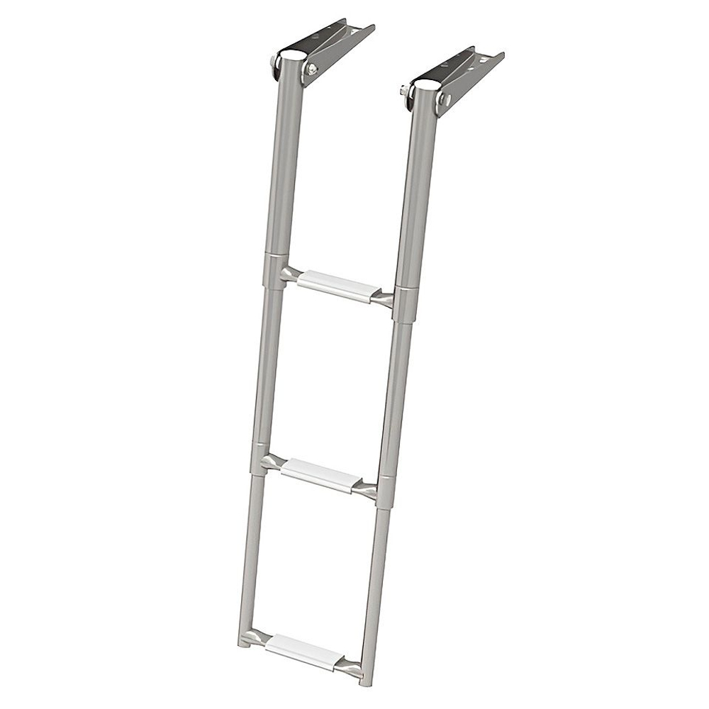 Трап телескопический складной узкий, 3 белых ступени (ширина 253 мм.) (10269480)