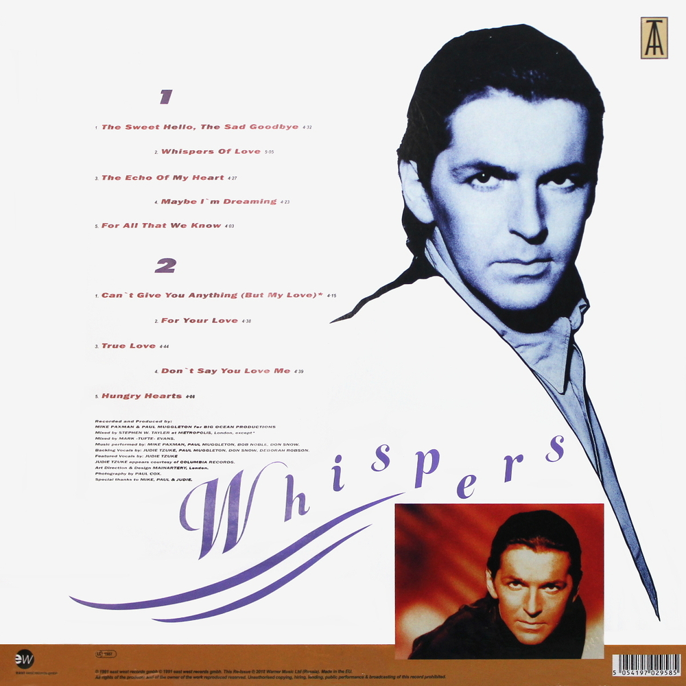 Thomas Anders / Whispers (Exclusive In Russia)(LP)