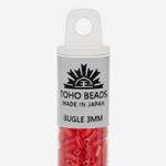 Японский бисер TOHO Bugle (стеклярус) 3mm (№45), непрозрачный глянцевый
