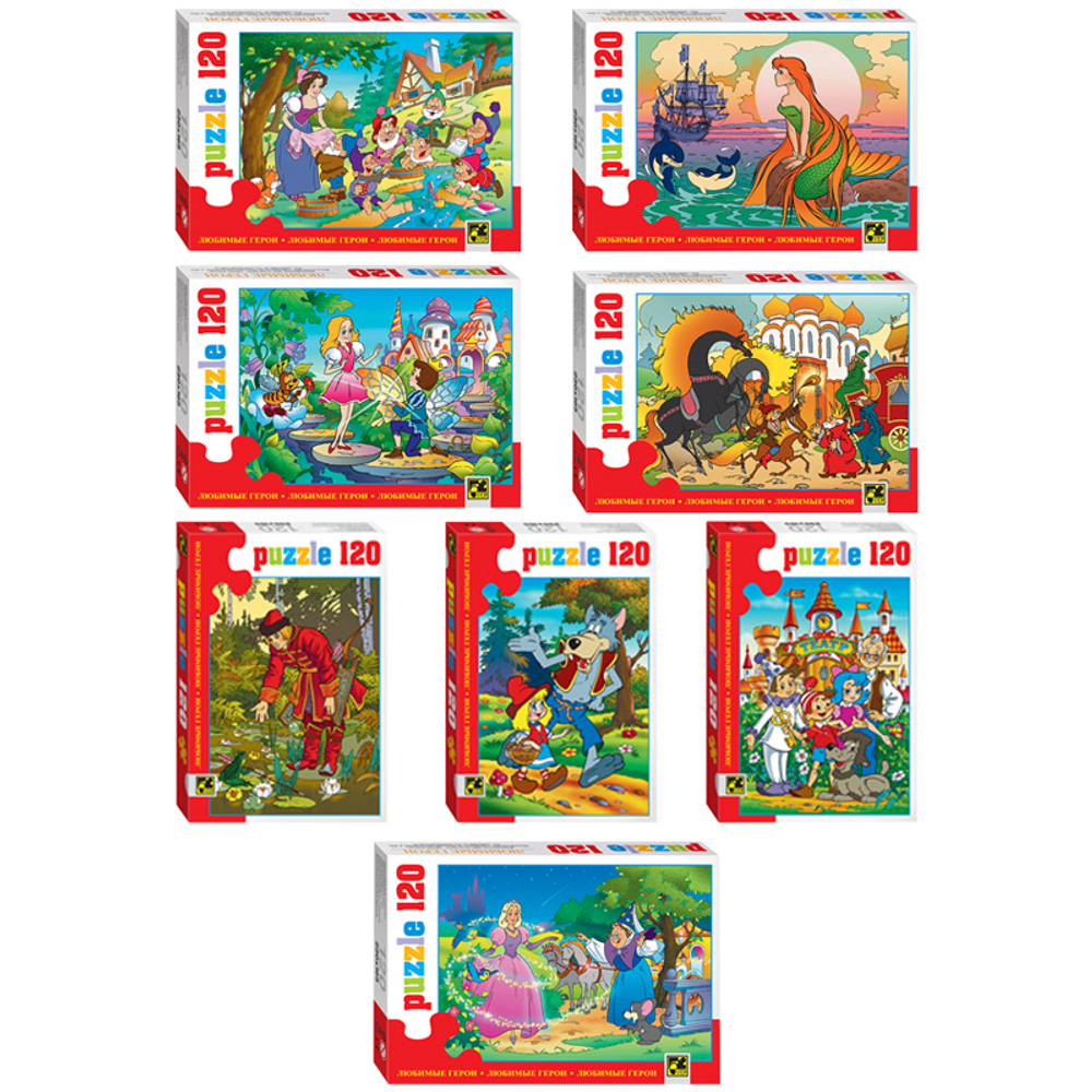 Пазл  120 эл. Step Puzzle "Любимые герои", ассорти 75030