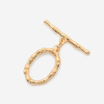 Замок тогл "Косточка", 14мм, позолота