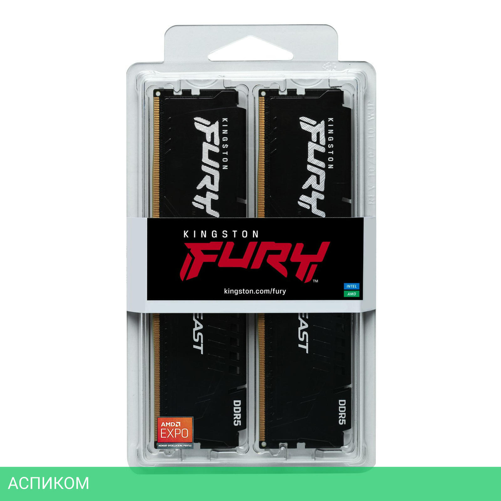 Оперативная память Kingston Fury Beast 2x32GB DDR5 (KF560C30BBK2-64)