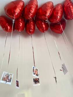 Воздушные шары под потолок, сердца с фотографиями №2695